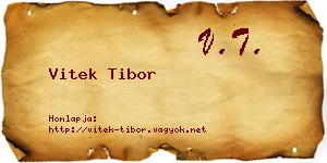 Vitek Tibor névjegykártya