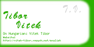 tibor vitek business card